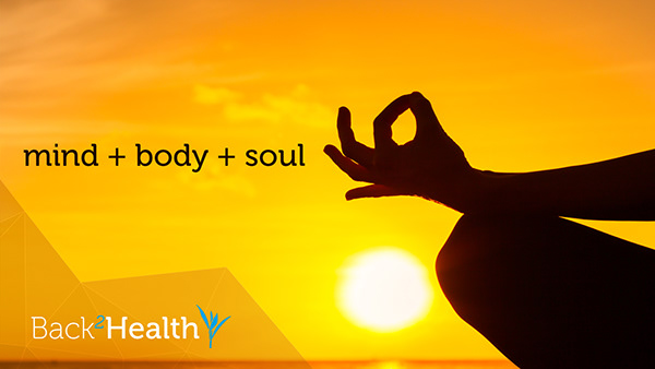 Back2Health — Brand Presentation, 'Mind + Body + Soul' Slide