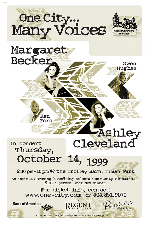 Atlanta Community Ministries — 'One City, Many Voices' Benefit Concert Poster