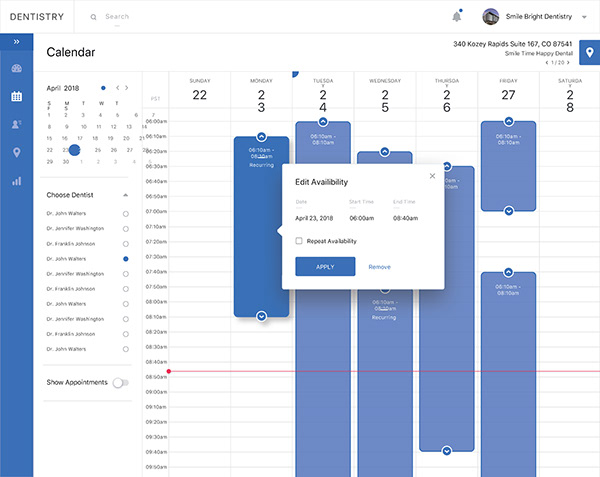 Dentistry.com — Practice Portal Dashboard, Patient Leads & Analytics (Sketch Prototype)