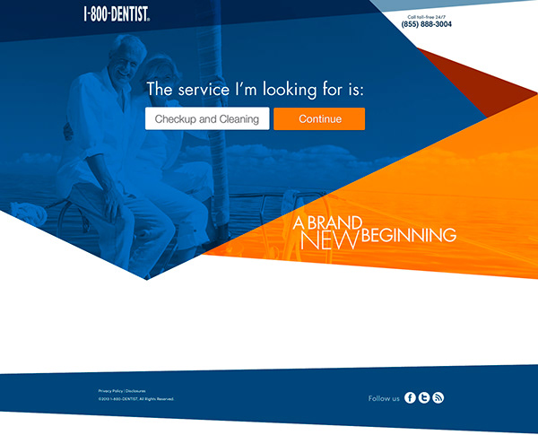 1-800-DENTIST — Website redesign, 'A Brand New Beginning' campaign