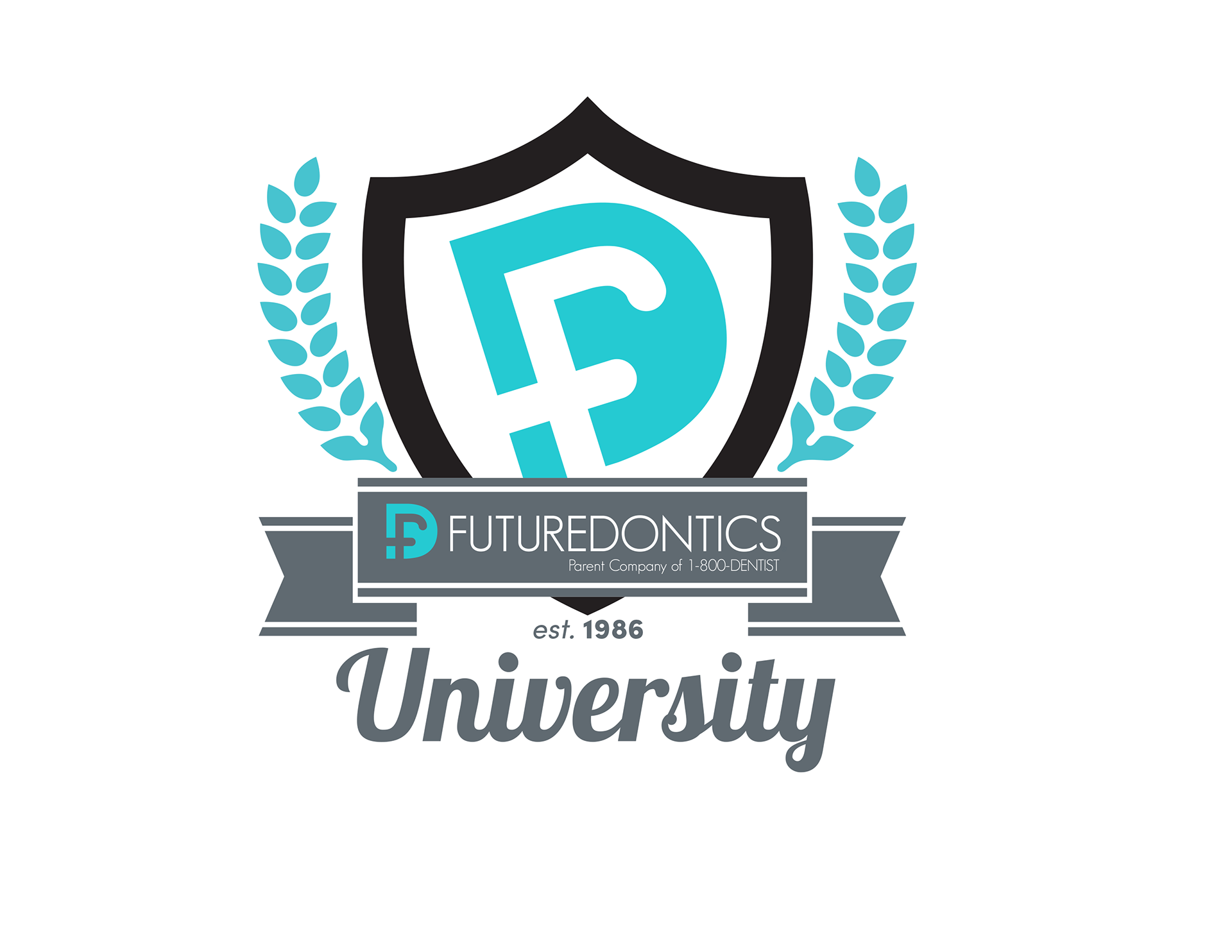 Futuredontics University — Educational division logo design