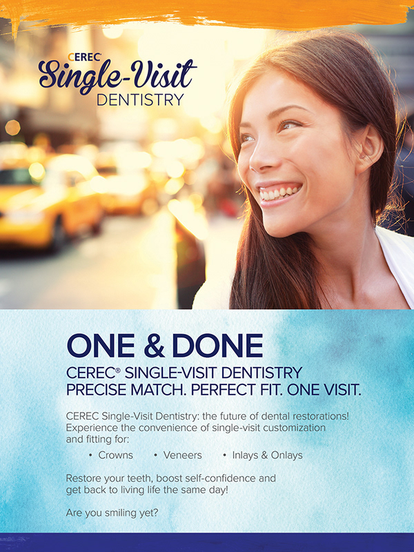CEREC Single-Visit Dentistry — Co-op patient acquisition poster