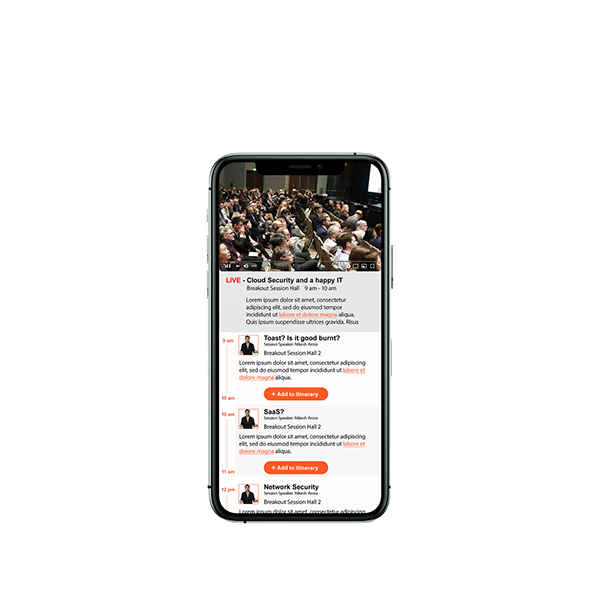 Palo Alto Networks — Charged+ Conference App UI Design