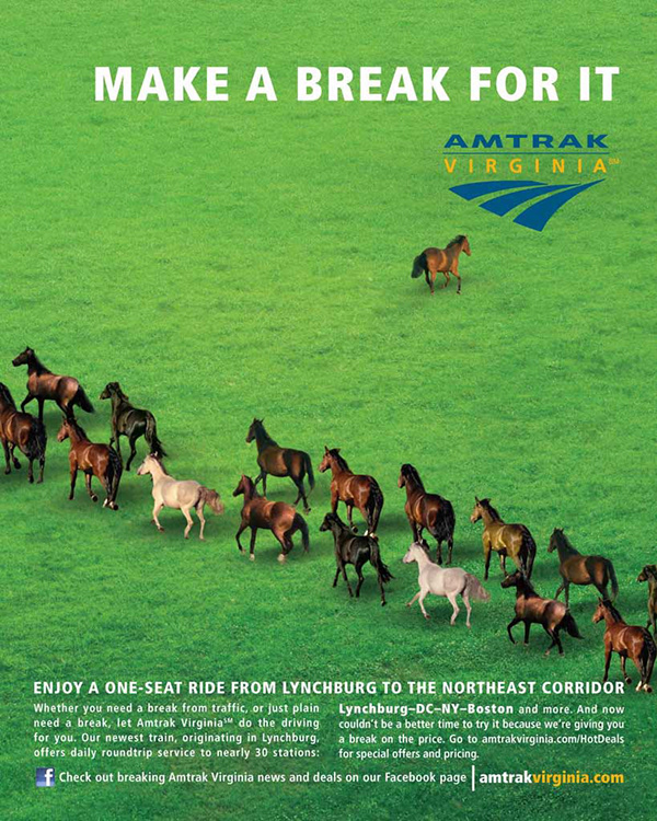 Amtrak Virginia — 'Make a Break for It' Magazine Campaign