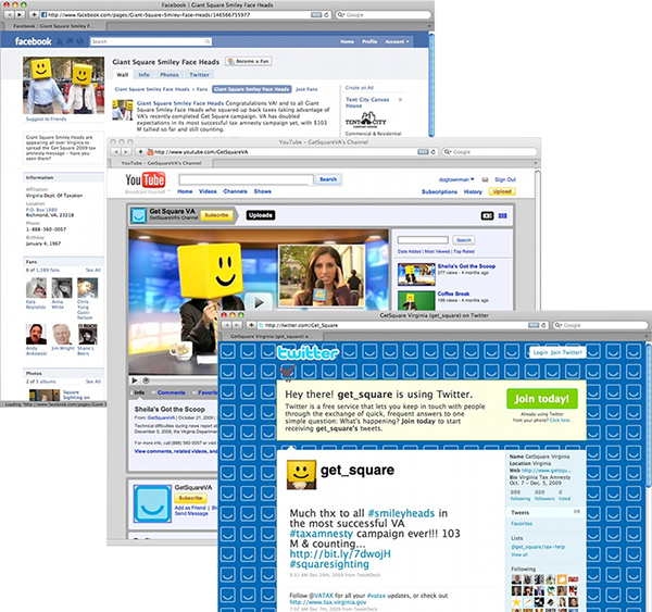 Virginia Dept. of Taxation — 'Get Square' Social Media Campaign (Facebook, YouTube, Twitter)
