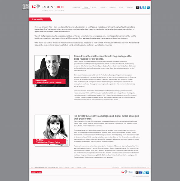 Sagon-Phior — Agency Website, Leadership Page