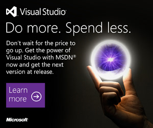 Microsoft Visual Studio — 'Do More. Spend Less.' Banner Ad, Leaderboard