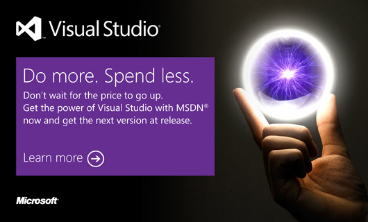 Microsoft Visual Studio — 'Do More. Spend Less.' Banner Ad, Rectangle