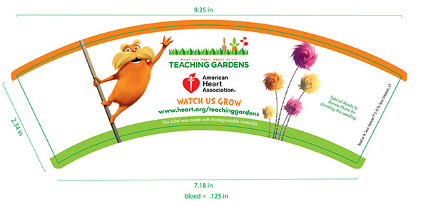 American Heart Association — Teaching Gardens Cup Sleeve Die-Line